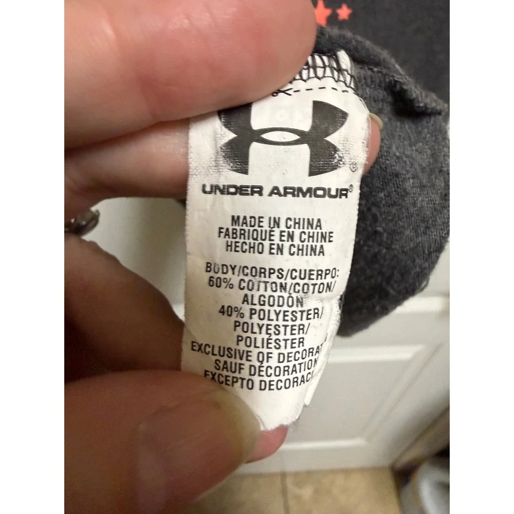 Under Armour HeatGear Motivational Graphic Tee Charcoal Gray Short Sleeve‎ YSM 7